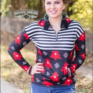 🎄🎄🎄Crazy Train Pinyon Pine Pullover Christmas